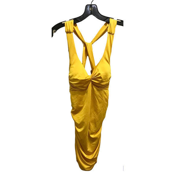 Kala Women's American Vintage Yellow Lightly Padded Skinny Top Medium Shirt USA - Picture 1 of 8